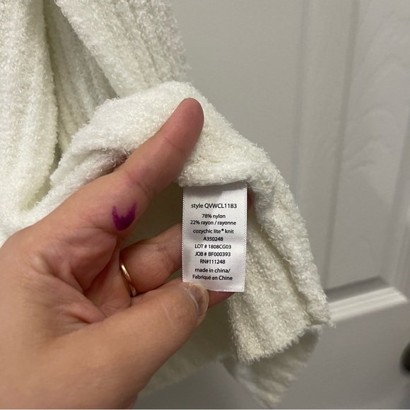 Barefoot Dreams Cozy Chic Lite Cream Ribbed Cardigan S/M - Picture 5 of 5